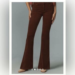 Paige Laurel Canyon Flare Corduroy Jeans in Dark Brown